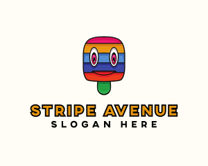 Colorful Stripe Popsicle  logo design