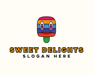 Treats - Colorful Stripe Popsicle logo design