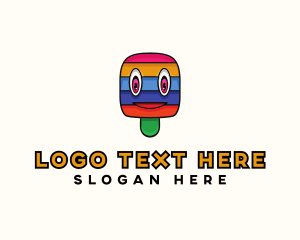 Treats - Colorful Stripe Popsicle logo design