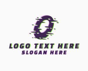 Technology Glitch Letter O Logo