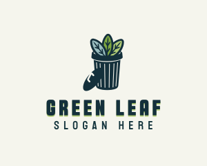 Leaf Trash Can  logo design