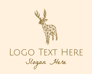 Decoration - Simple Deer Line Art logo design