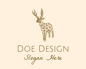 Simple Deer Line Art logo design