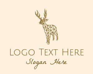Antlers - Simple Deer Line Art logo design