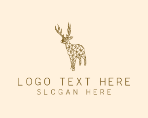 Geometric - Simple Deer Line Art logo design