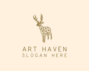 Simple Deer Line Art logo design