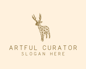 Simple Deer Line Art logo design