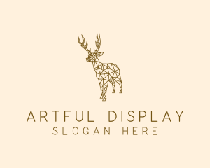 Simple Deer Line Art logo design