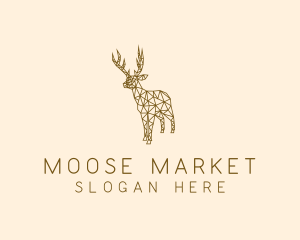 Simple Deer Line Art logo design