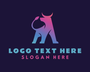 Digital Marketing - Modern Bull Horns logo design