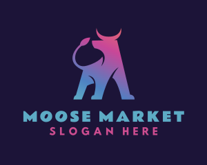 Modern Bull Horns logo design