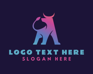 Gradient - Modern Bull Horns logo design