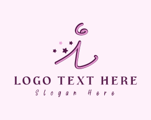 Pink Star - Star Letter I logo design