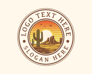Cactus - Desert Cactus Sunset logo design