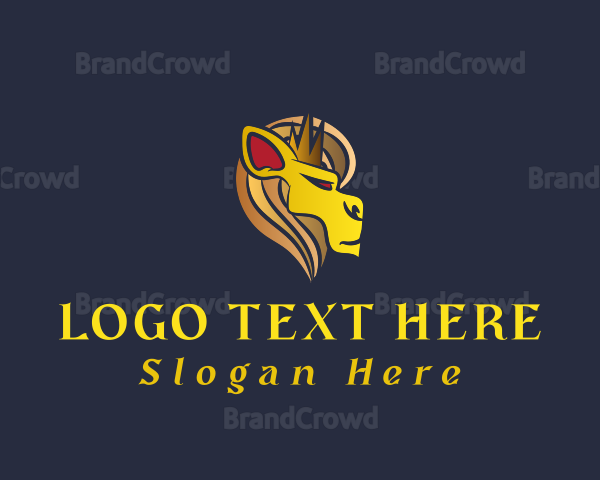 Gold Crown Lion Logo