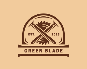 Nail Saw Blade Carpentry  logo design