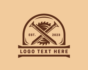 Logger - Nail Saw Blade Carpentry logo design