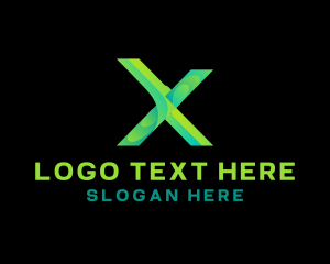 Cyberspace - Gradient Business Letter X logo design