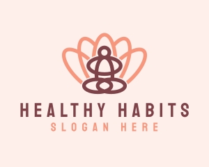 Floral Yoga Meditation logo design