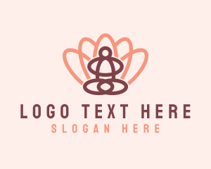 Natural - Floral Yoga Meditation logo design