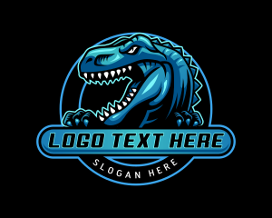 Game - Raptor Dinosaur Jurassic logo design