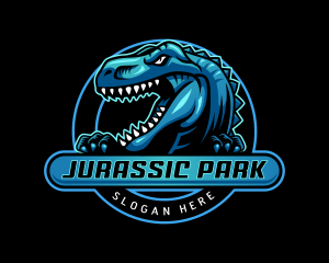 Raptor Dinosaur Jurassic logo design