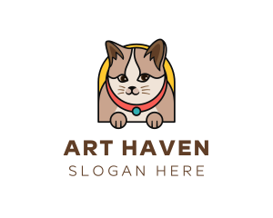 Cute Pet Cat logo design