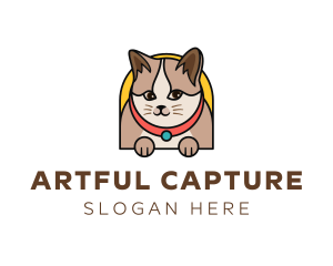 Pet Groom - Cute Pet Cat logo design