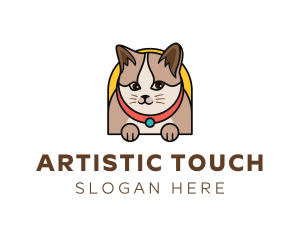 Cute Pet Cat logo design