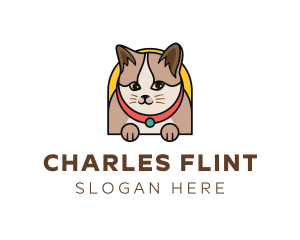 Cute Pet Cat logo design