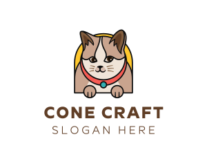 Cute Pet Cat logo design