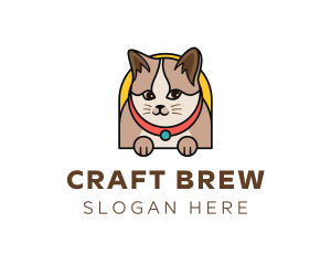 Cute Pet Cat logo design