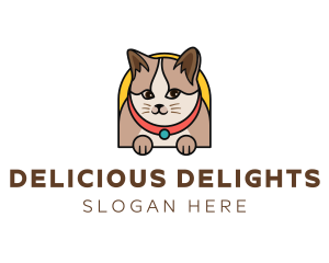 Cute Pet Cat logo design