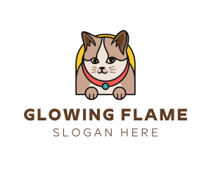 Cute Pet Cat logo design