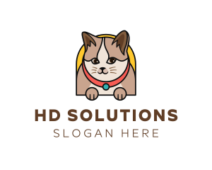 Cute Pet Cat logo design