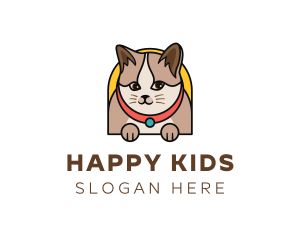 Cute Pet Cat logo design