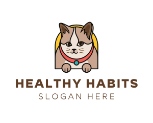 Cute Pet Cat logo design