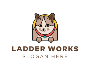 Cute Pet Cat logo design