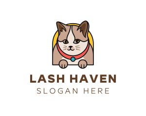 Cute Pet Cat logo design