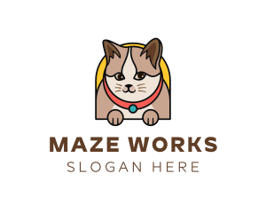 Cute Pet Cat logo design