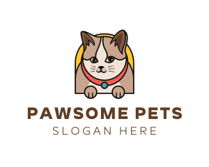 Cute Pet Cat logo design