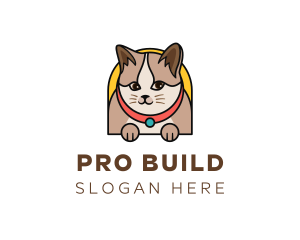 Cute Pet Cat logo design