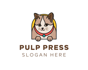 Cute Pet Cat logo design