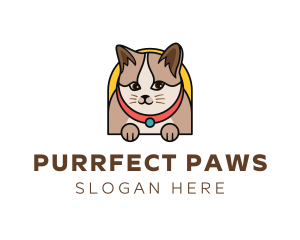 Cute Pet Cat logo design