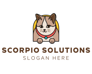 Cute Pet Cat logo design