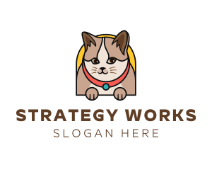 Cute Pet Cat logo design