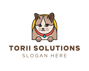 Cute Pet Cat logo design