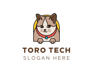 Cute Pet Cat logo design