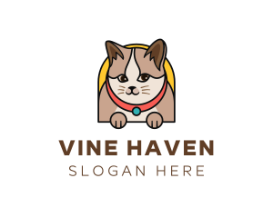 Cute Pet Cat logo design