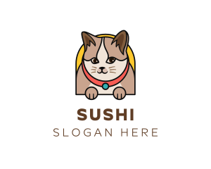 Cute Pet Cat logo design